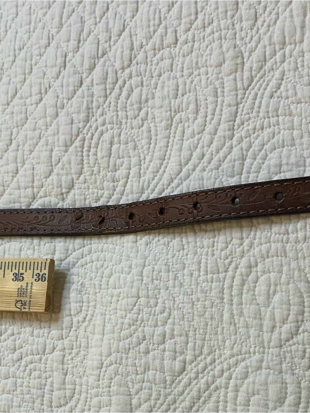Vintage-Style Brown Leather Western Belt with Silver Buckle - Picture 12 of 12